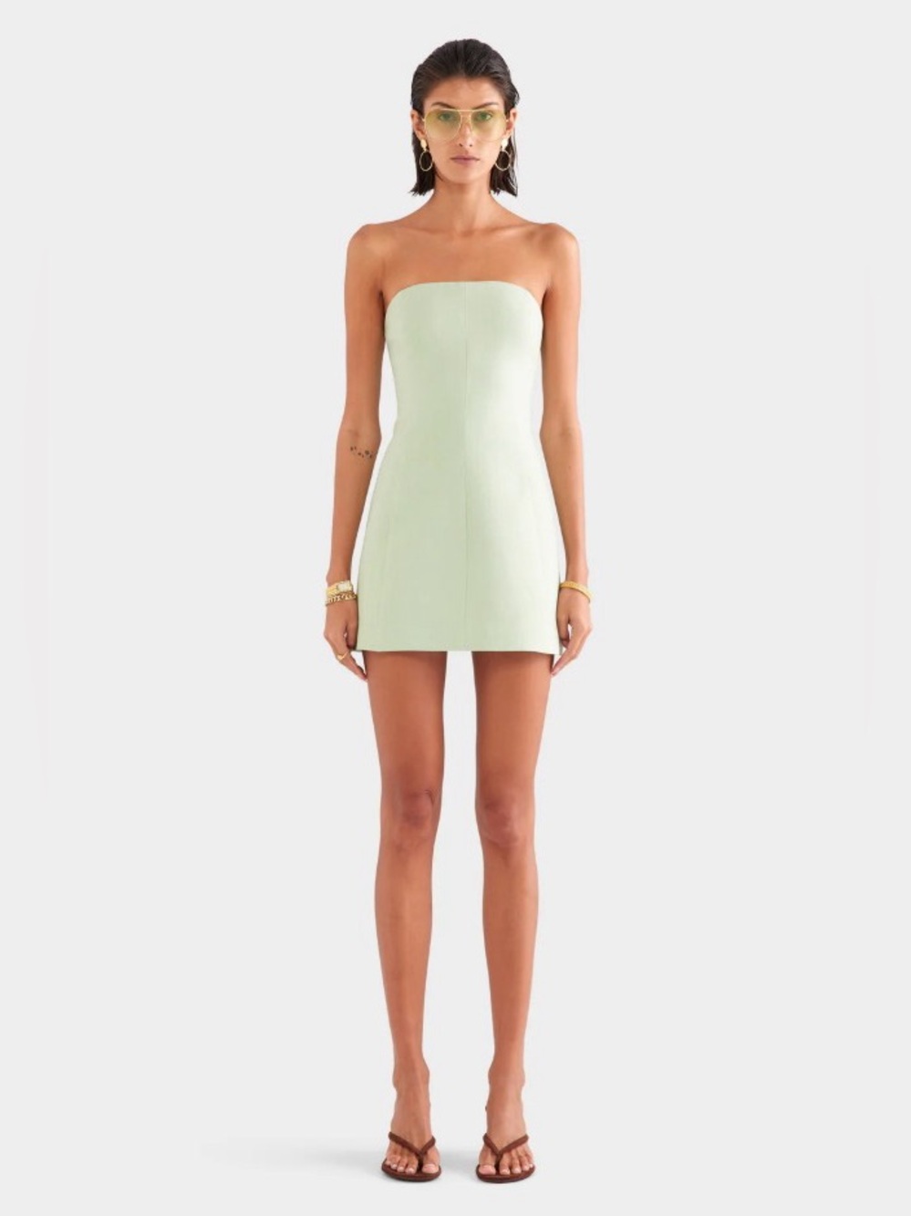Venroy Mint Green Strapless 100% Linen Structured Corset Mini Dress NWOT